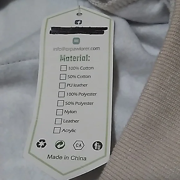 Expawlorer Pet Hoodie size Large tan, black, Red squares - Picture 4 of 6